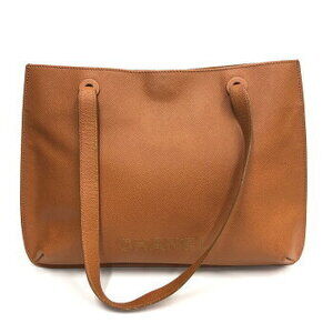 CHANEL tote bag camel caviar skin brown leather
